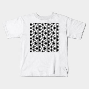 Black And White Geometric Kids T-Shirt